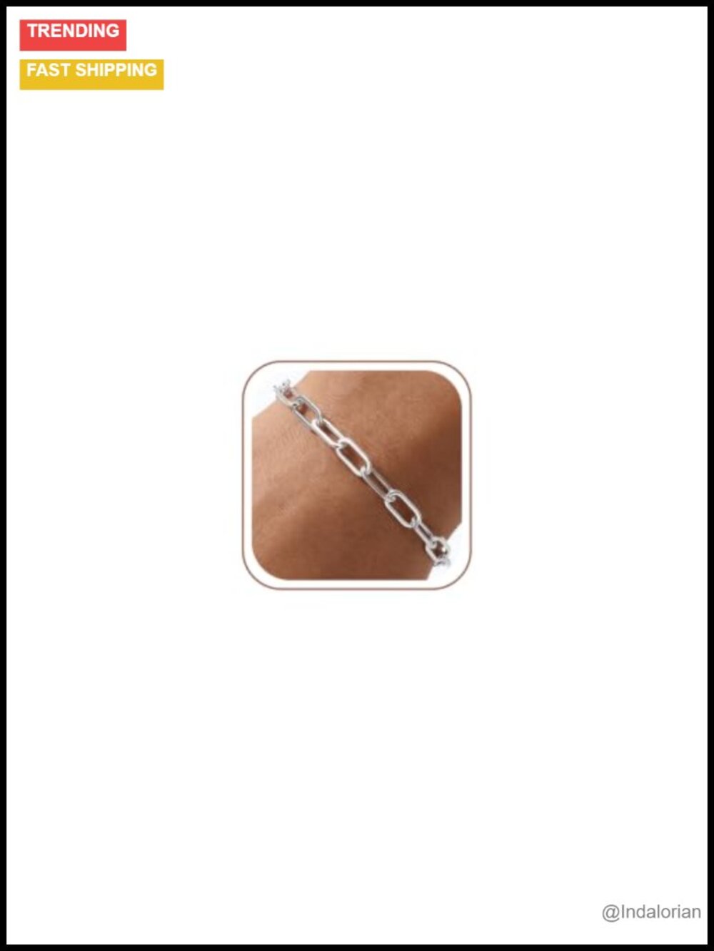 Sterling Silver Paperclip Chain Bracelet 5mm Women Minimalist